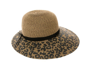 A373-LEOPARD PRINT LAMPSHADE HAT