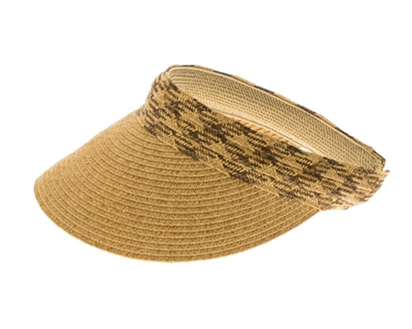 A540-STRAW CLIP VISOR W/ TRIBAL BAND