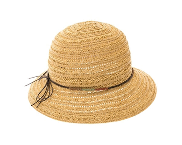 A505-STRAW BUCKET HAT W/ COLORFUL STRAW TIE