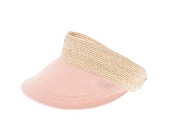 A545-RAFFIA & FABRIC SUN VISOR