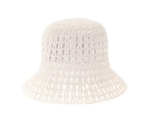 A513-OPEN WEAVE STRAW BUCKET HAT