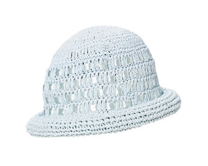 A469-CROCHET RIBBON ROLLER HAT