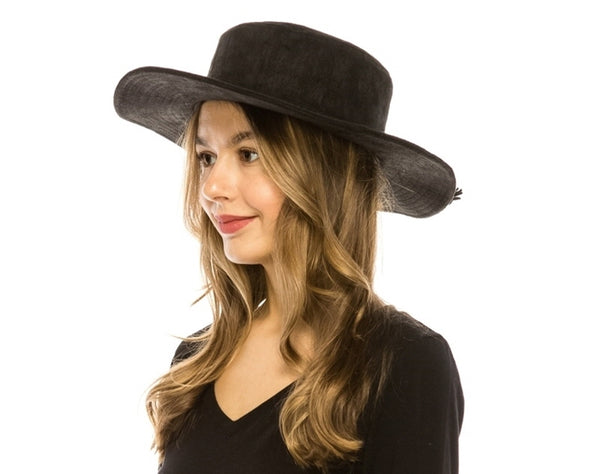 A010-VEGAN SUEDE BOLERO HAT