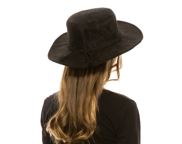 A010-VEGAN SUEDE BOLERO HAT