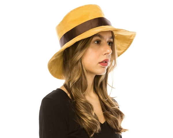 A013-VEGAN SUEDE CAMEL BUCKET HAT