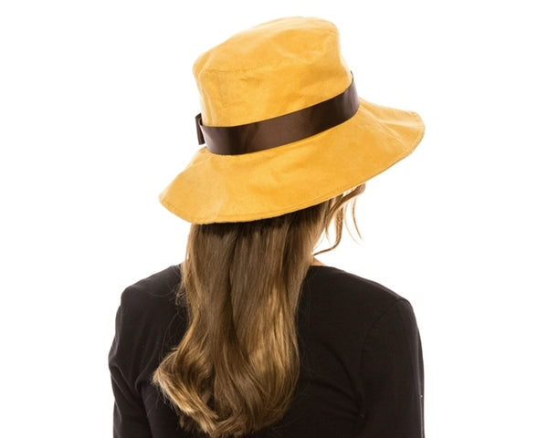 A013-VEGAN SUEDE CAMEL BUCKET HAT