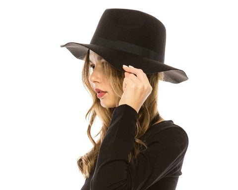 A014-FAUX FELT PANAMA HAT