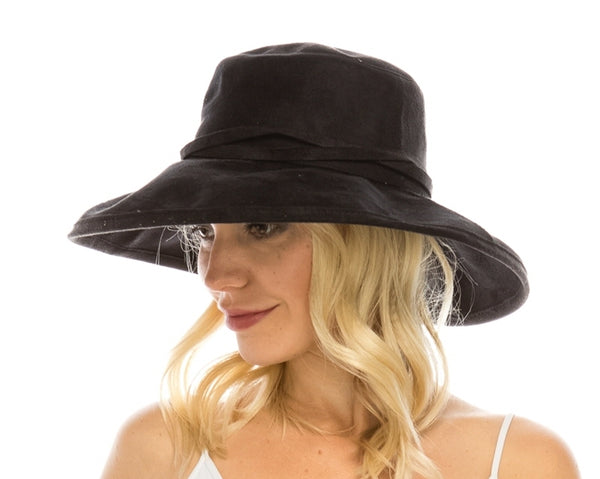 A016-FAUX SUEDE BIG BRIM HAT