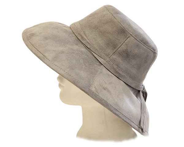 A016-FAUX SUEDE BIG BRIM HAT