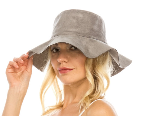 A017-VEGAN SUEDE FLOPPY BUCKET HAT