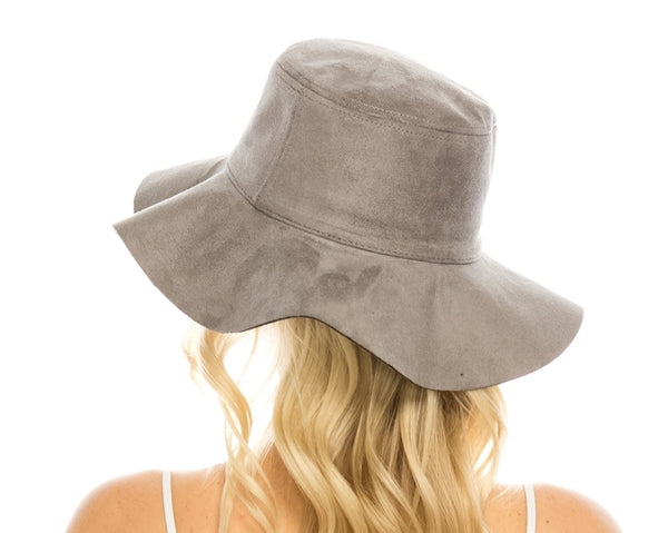 A017-VEGAN SUEDE FLOPPY BUCKET HAT