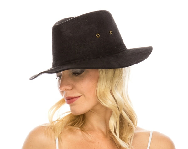 A019-FAUX SUEDE SAFARI HAT