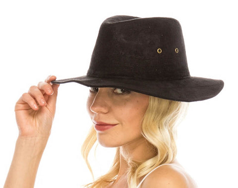 A019-FAUX SUEDE SAFARI HAT