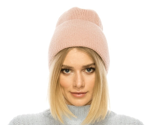 A024-WIDE CUFF LUREX BEANIE