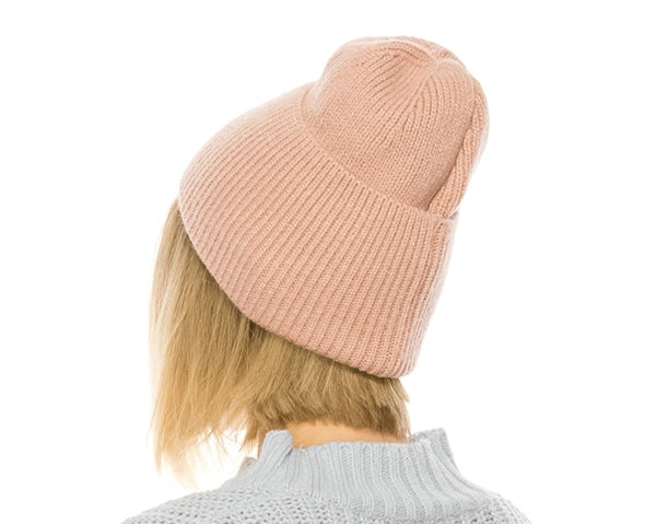 A024-WIDE CUFF LUREX BEANIE