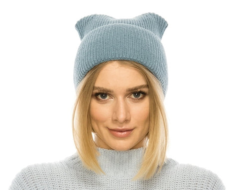 A025-POINTY EAR KNIT BEANIE