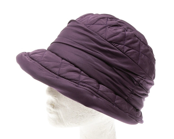 A038-COTTON DOWN QUILTED CLOCHE HAT