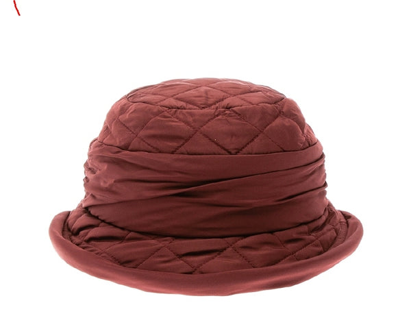 A038-COTTON DOWN QUILTED CLOCHE HAT