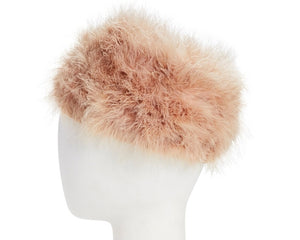 A064-OSTRICH FEATHER BEANIE HAT