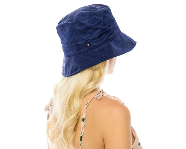 A074-QUILTED RAIN BUCKET HAT