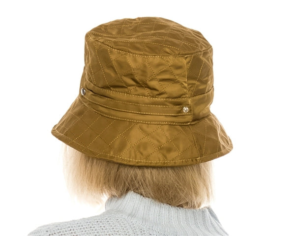 A074-QUILTED RAIN BUCKET HAT