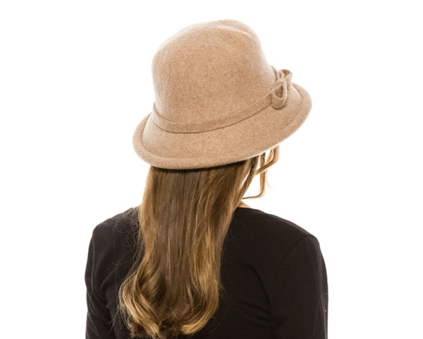 A079-ROLLED BRIM WOOL BUCKET HAT