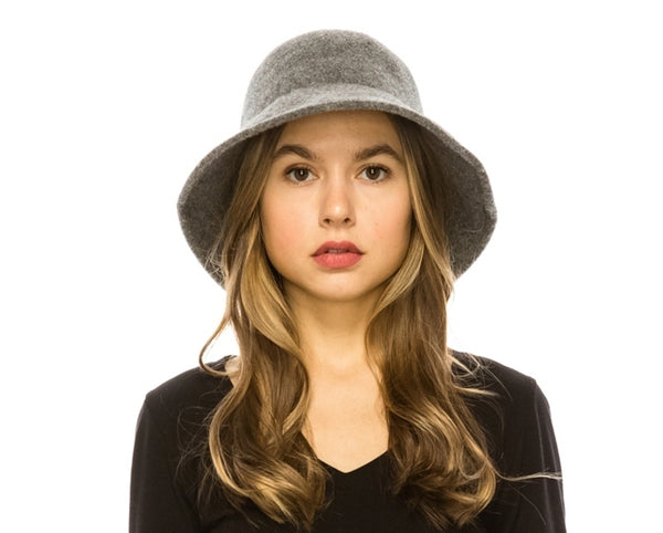 A082-SHAPEABLE WOOL HAT W/ BOW