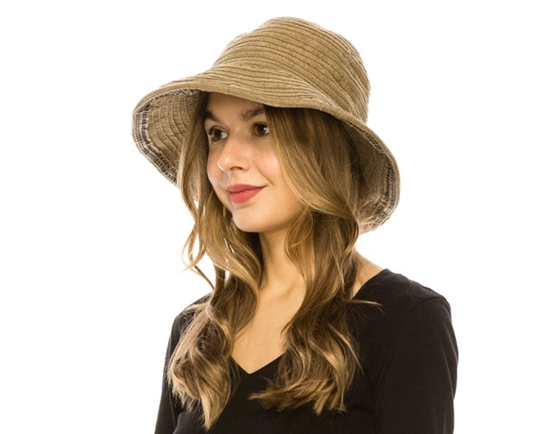 A083-SHAPEABLE CHENILLE BUCKET HAT