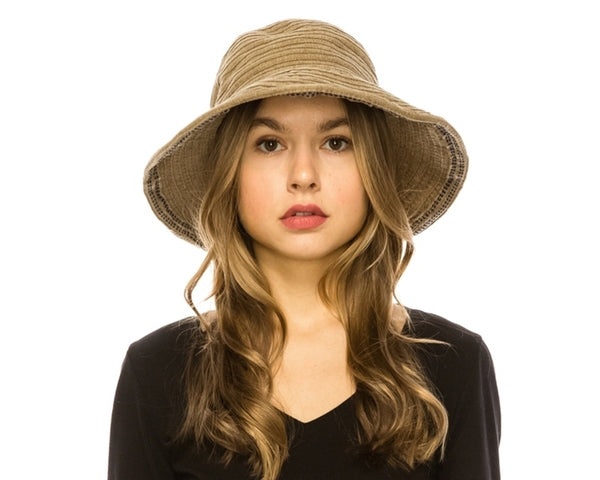 A083-SHAPEABLE CHENILLE BUCKET HAT