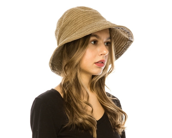 A083-SHAPEABLE CHENILLE BUCKET HAT