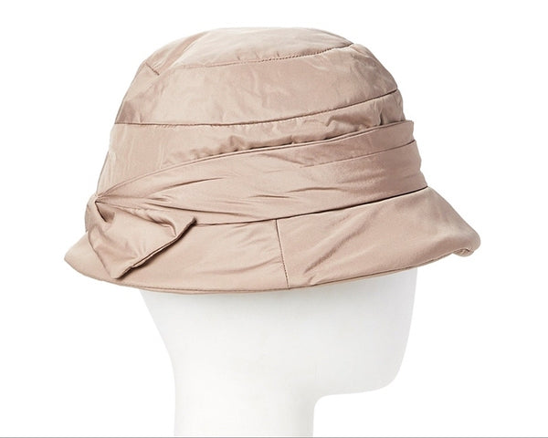 A085-COTTON DOWN CLOCHE BUCKET HAT W/ BEADING