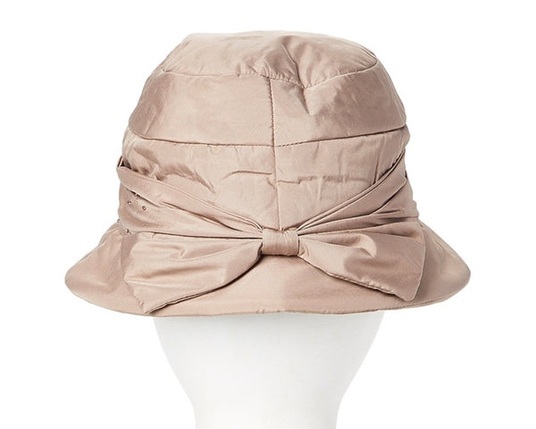 A085-COTTON DOWN CLOCHE BUCKET HAT W/ BEADING