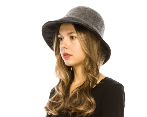 A087-WOOL BLEND KNIT BUCKET HAT