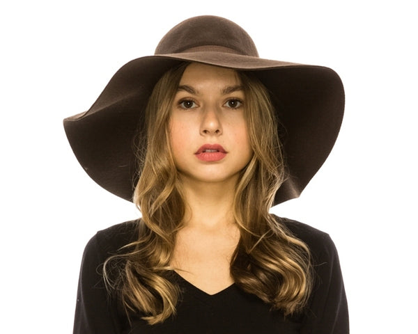 A108-WIDE BRIM FELT FLOPPY HAT