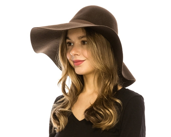 A108-WIDE BRIM FELT FLOPPY HAT