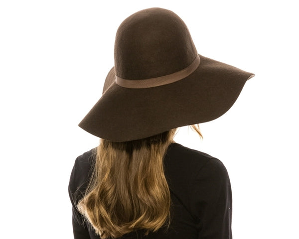 A108-WIDE BRIM FELT FLOPPY HAT