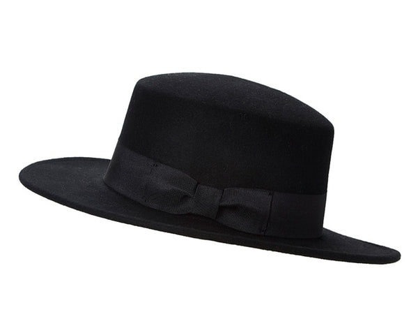 A114-BLACK WOOL FELT BOLERO HAT