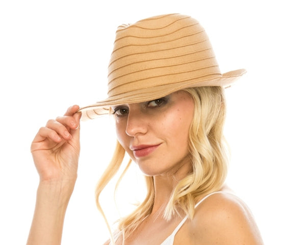 A117-FELT FEDORA DRESS HATS - SPIRAL STYLE