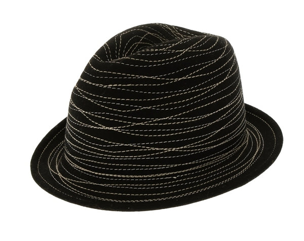 A120-FELT FEDORA HAT WITH SPIRAL STITCHING