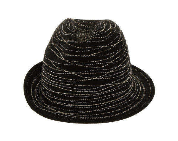 A120-FELT FEDORA HAT WITH SPIRAL STITCHING