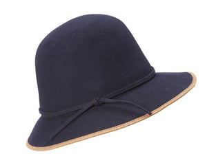 A123-WOOL FELT BUCKET HAT W/ STITCHED EDGE