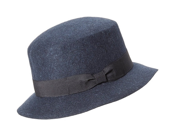 A125-MARLED WOOL FELT BOATER HAT