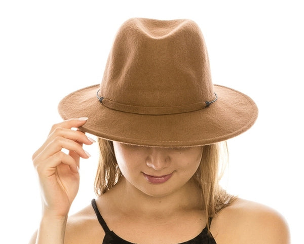 A129-STIFF-BRIM WOOL FELT PANAMA HAT