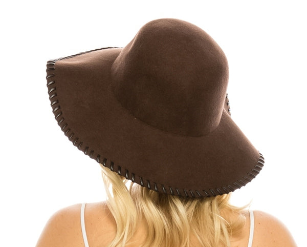 A130-WHIPSTITCH WOOL FLOPPY HAT