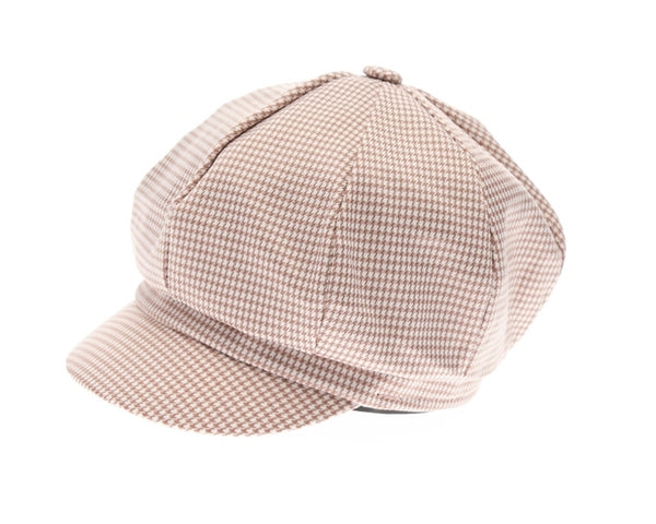 A146-KID'S HOUNDSTOOTH CABBIE CAP