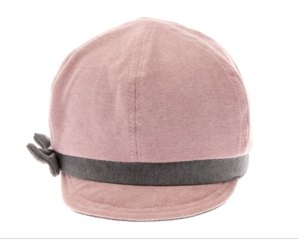 A147- KID'S 2-TONE CABBIE CAP W/ BOW