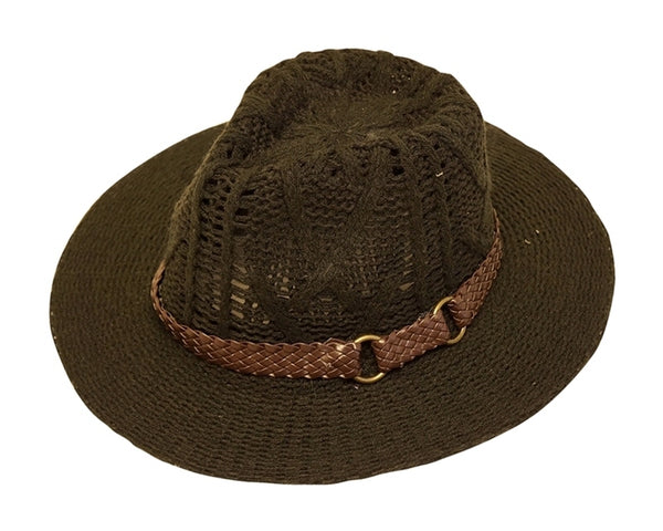 A156-CHUNKY KNIT PANAMA HAT