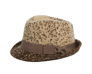 A160-SPOTTED 2-TONE KNIT FEDORA