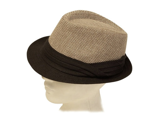 A168-2 TONE WOOL BLEND FEDORA