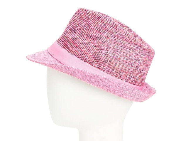 A185-MARLED KNITTED FEDORA WITH SOLID BRIM